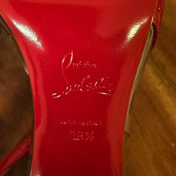 Christian Louboutin Red & Clear Optisexy 100 Patent/PVC/SPEC EUC Sz 38.5 - Picture 7 of 10